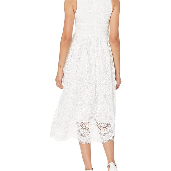 NWOT Shoshanna Women's Christabella Dress Elegant White Lace Midi Dress - Picture 2 of 4